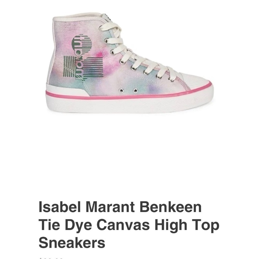 ISABEL Marant Benkeen Women’s Tie Dye Ombre Canvas High Top Sneakers Size 8 - Picture 2 of 13